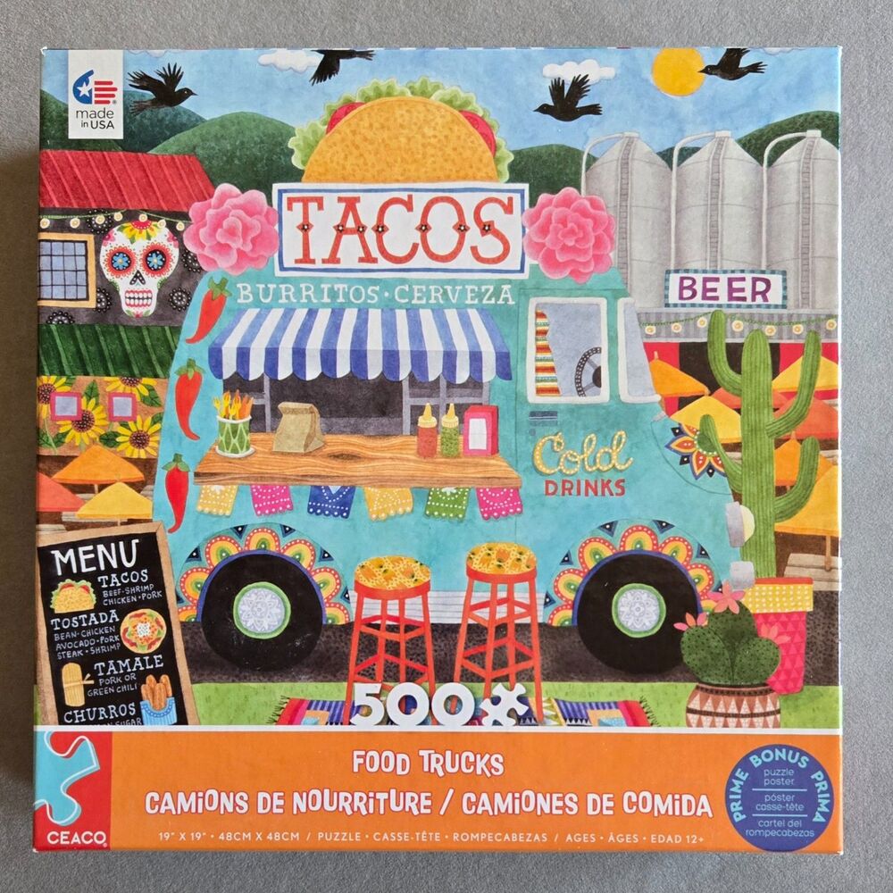 Ceaco Food Trucks Tacos 500 pc Stephanie Peterson Jones 2023 Complete Preowned